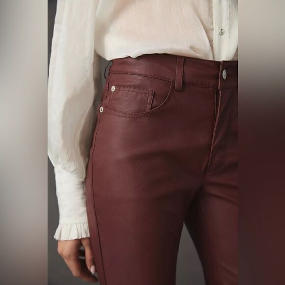 Anthropologie Pilcro The Yaya Mid-Rise Faux Leather Pants Size 32 - Picture 4 of 8